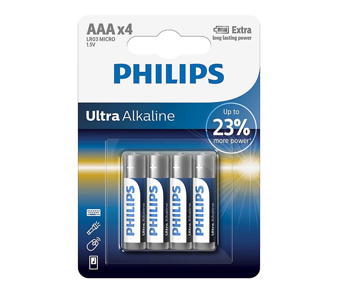 Philips Philips LR03E4B/10 - 4 ks Alkalická batéria AAA ULTRA ALKALINE 1,5V 1250mAh 