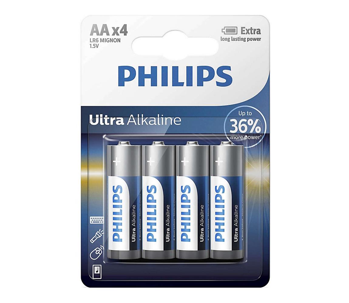 Philips Philips LR6E4B/10 - 4 ks Alkalická batéria AA ULTRA ALKALINE 1,5V 2800mAh 