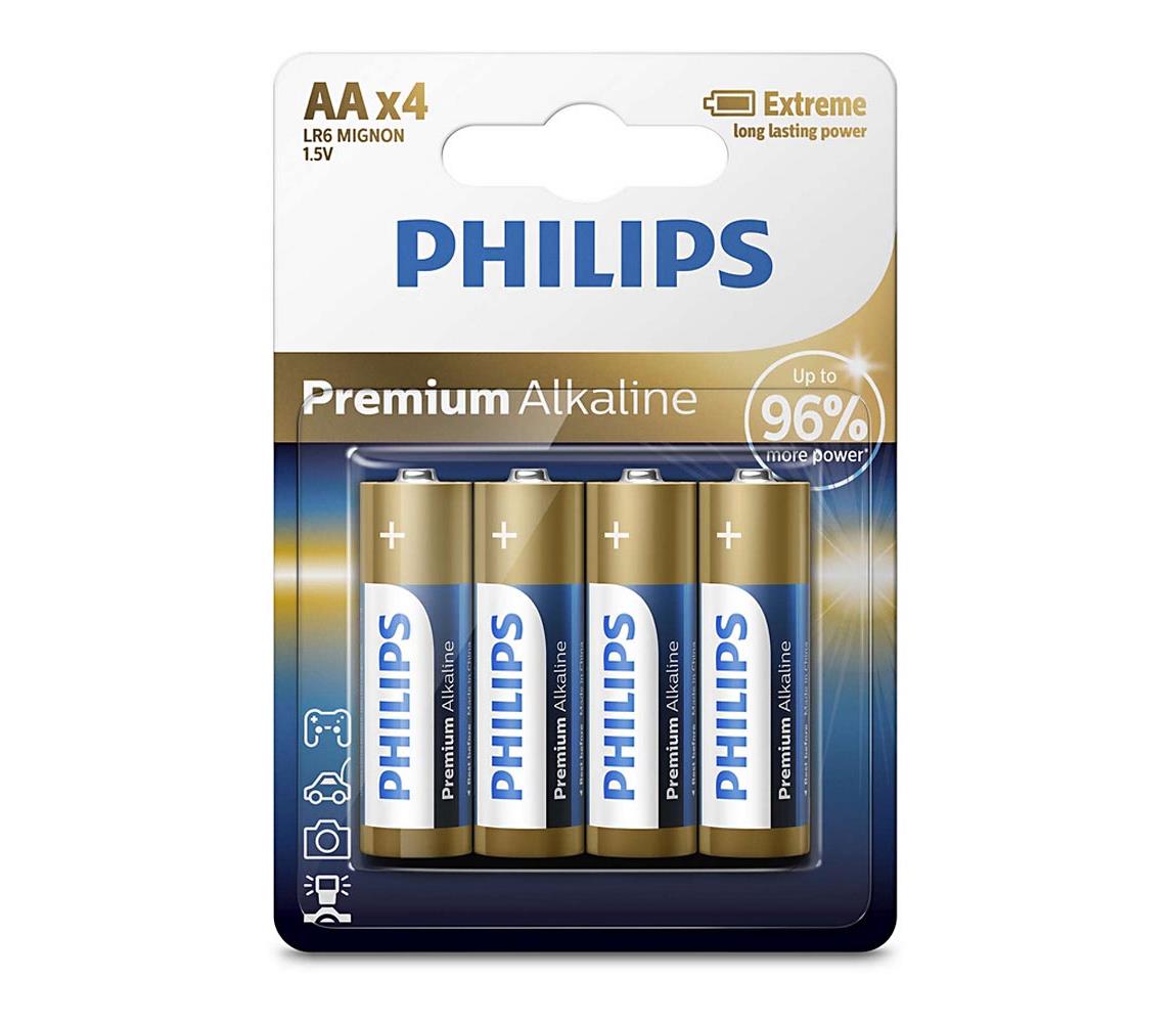 Philips Philips LR6M4B/10 - 4 ks Alkalická batéria AA PREMIUM ALKALINE 1,5V 3200mAh 