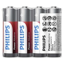 Philips LR6P4F/10 - 4 ks Alkalická batéria AA POWER ALKALINE 1,5V 2600mAh