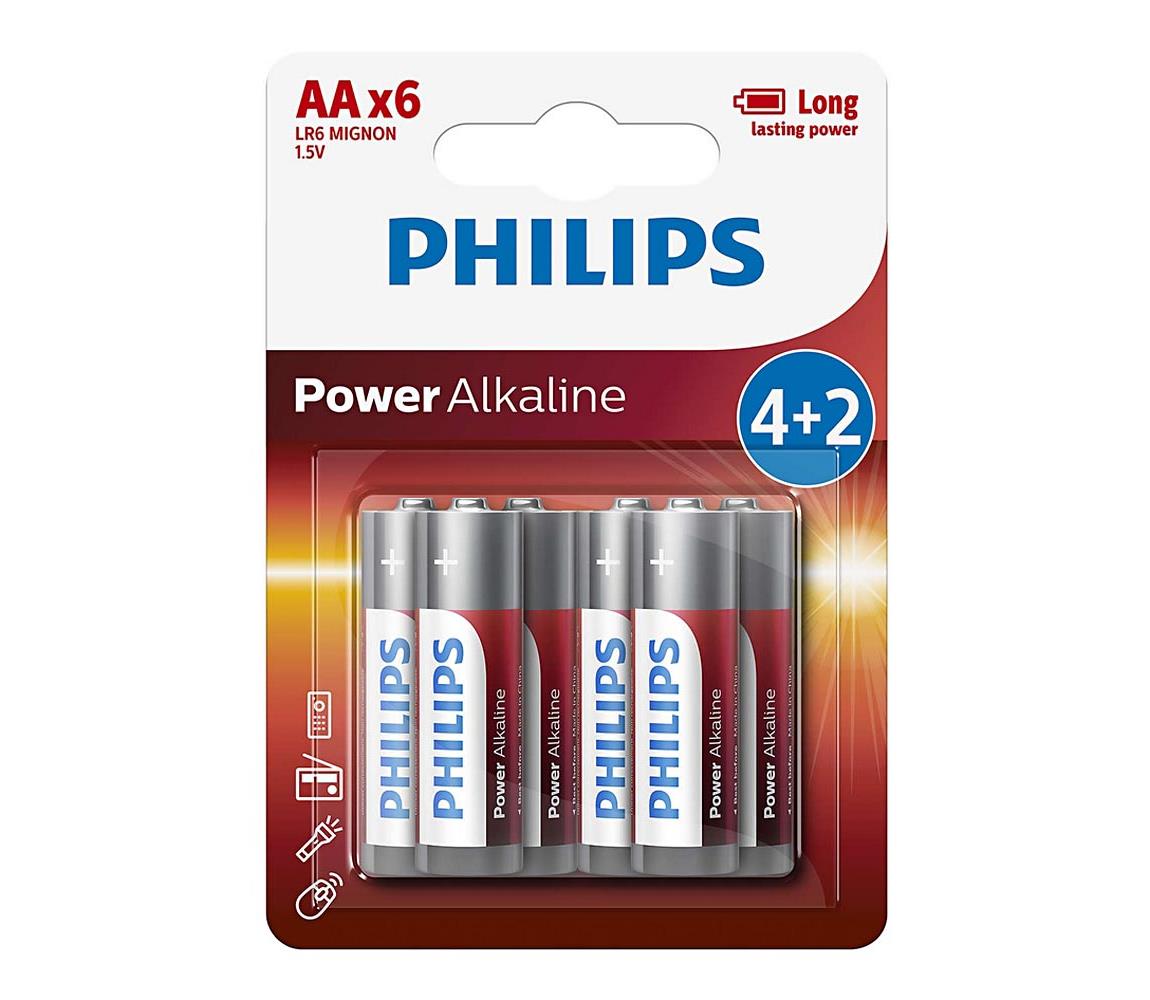 Philips Philips LR6P6BP/10 - 6 ks Alkalická batéria AA POWER ALKALINE 1,5V 2600mAhV 