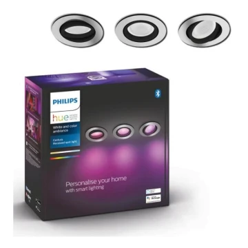 Philips - SADA 3x LED RGB Stmievateľné podhľadové svietidlo Hue CENTURA 1xGU10/5,7W/230V