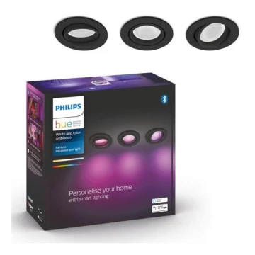 Philips - SADA 3x LED RGB Stmievateľné podhľadové svietidlo Hue CENTURA 1xGU10/5,7W/230V