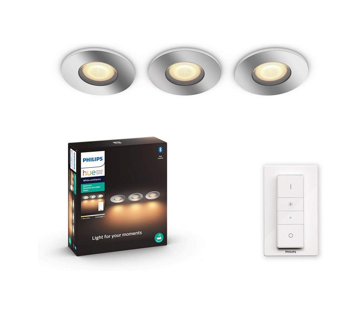 Obrázok Philips Philips - SADA 3x LED Stmievateľné kúpeľňové svietidlo 3xGU10/5W/230V IP44 + DO P3791