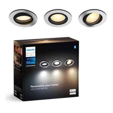 Philips - SADA 3x LED Stmievateľné podhľadové svietidlo Hue MILLISKIN 1xGU10/4,2W/230 2200-6500K