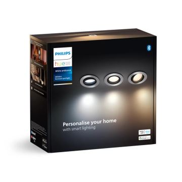 Philips - SADA 3x LED Stmievateľné podhľadové svietidlo Hue MILLISKIN 1xGU10/4,2W/230 2200-6500K