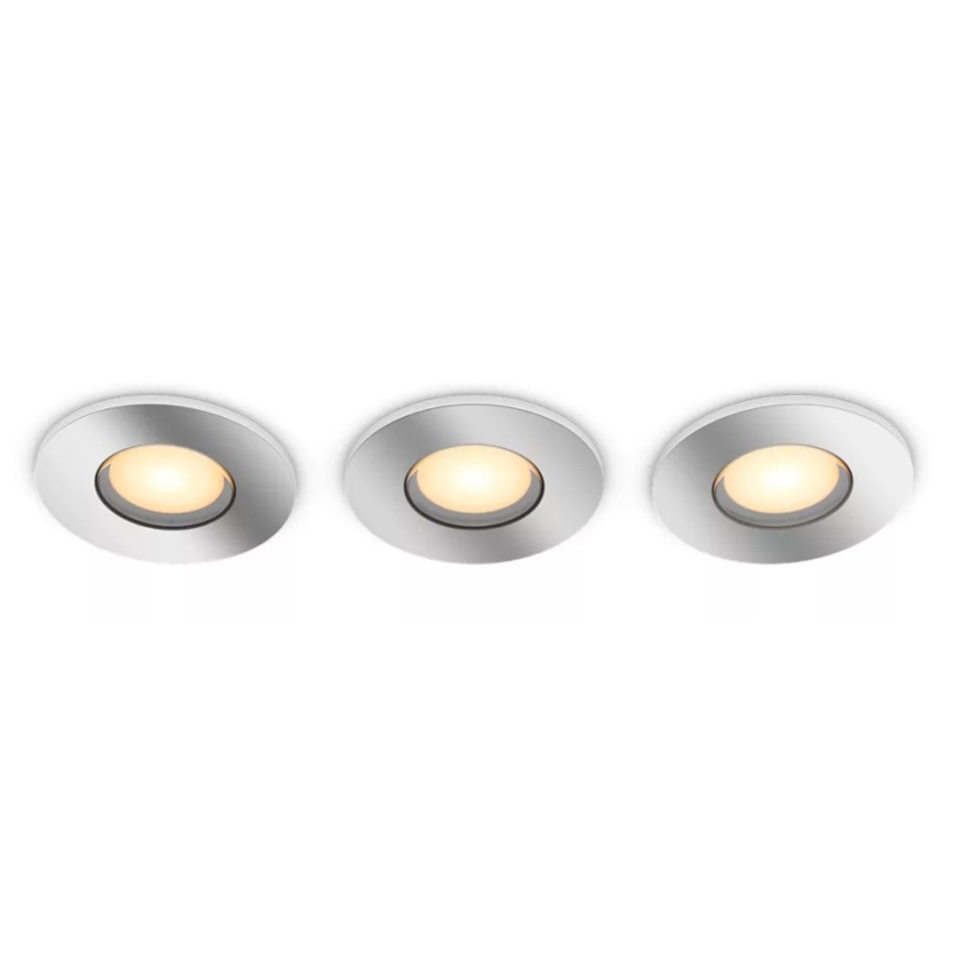 Philips - SADA 3x LED Stmievateľné kúpeľňové podhľadové svietidlo Hue ADORE BATHROOM 1xGU10/4,2W/230V 2200-6500K IP44