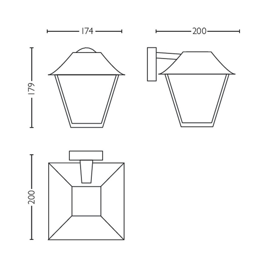 Philips - Vonkajšie nástenné svietidlo 1xE27/60W/230V IP44