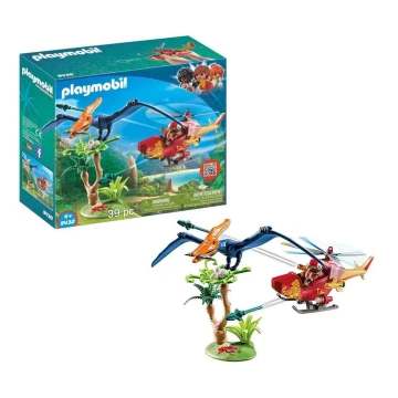 Playmobil - Detská stavebnica vrtuľník s Pterodaktylom 39 ks