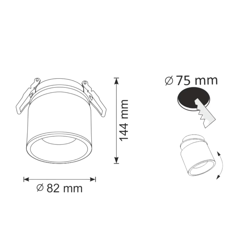 Podhľadové bodové svietidlo HARON 1xGU10/10W/230V biela/zlatá