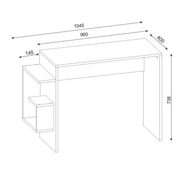 Pracovný stôl ALASKA 73,8x104,5 cm biela