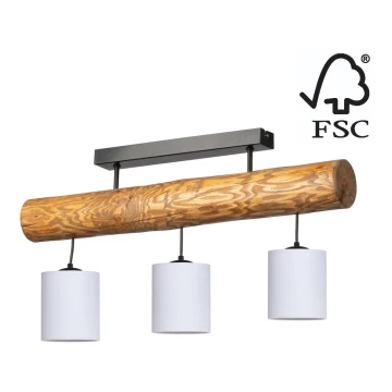 Prisadený luster FORESTA 3xE27/25W/230V borovica – FSC certifikované