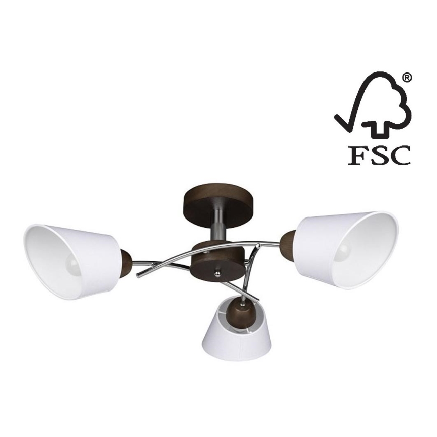 Prisadený luster METTE 3xE27/40W/230V buk – FSC certifikované