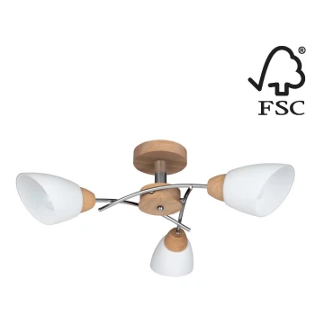 Prisadený luster VILETTA 3xE27/60W/230V dub – FSC certifikované