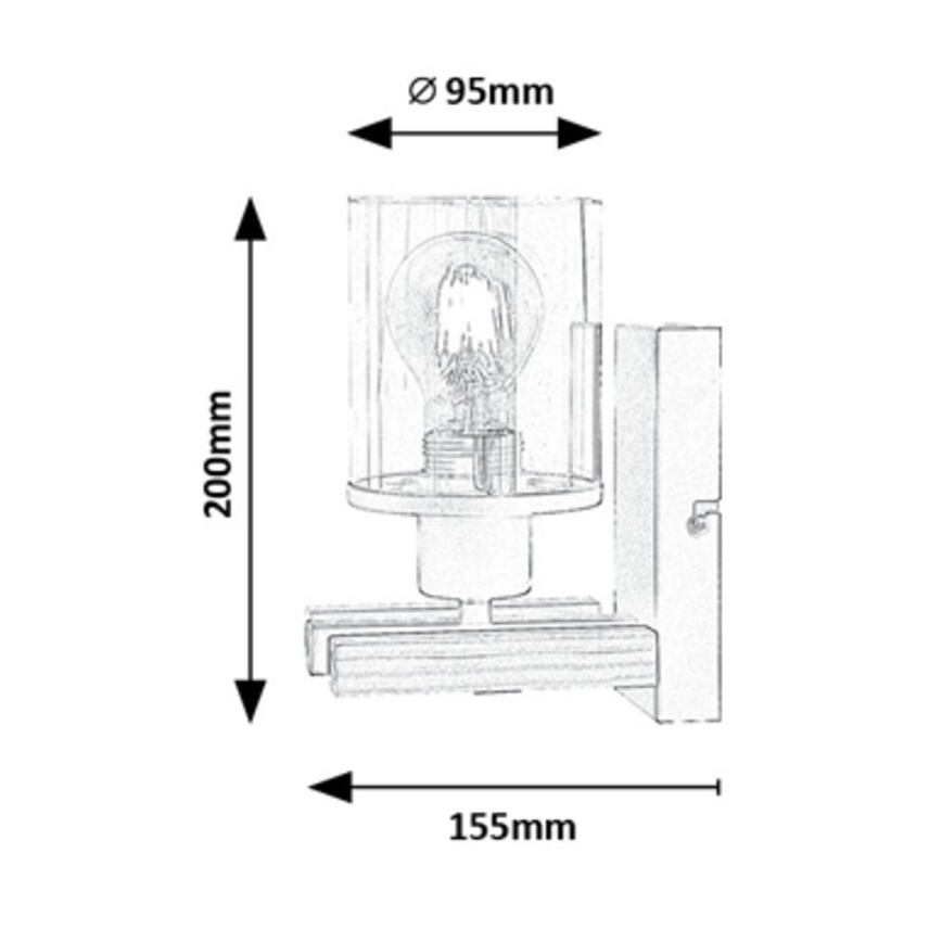 Rabalux - Nástenné svietidlo 1xE27/25W/230V borovica
