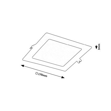 Rabalux - LED Podhľadové svietidlo LED/12W/230V 17x17 cm čierna