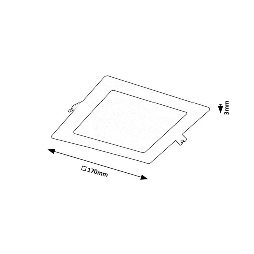 Rabalux - LED Podhľadové svietidlo LED/12W/230V 17x17 cm čierna