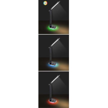 Rabalux - LED RGB Stmievateľná dotyková stolná lampa LED/6W/230V 3000/4000/5000K čierna