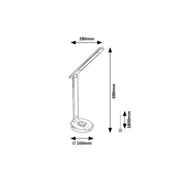 Rabalux - LED RGB Stmievateľná dotyková stolná lampa LED/6W/230V 3000/4000/5000K čierna