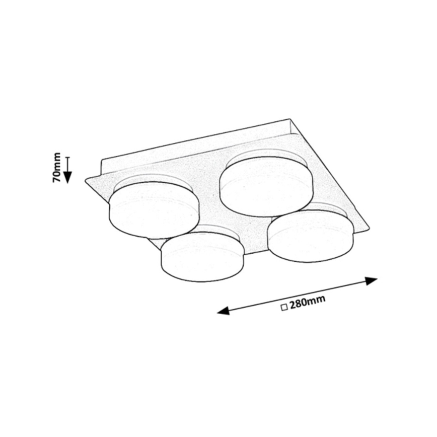 Rabalux - LED Stropné kúpeľňové svietidlo 4xLED/5,2W/230V IP44 čierna