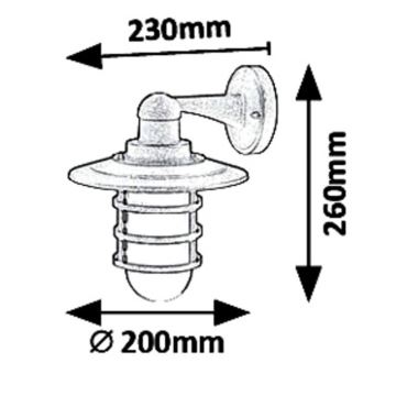 Rabalux 7677 - Vonkajšie nástenné svietidlo DARRINGTON 1xE27/20W/230V IP44