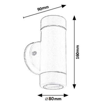 Rabalux - Vonkajšie nástenné svietidlo 2xGU10/10W/230V  IP44