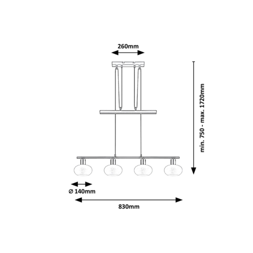 Rabalux - Luster na lanku 4xE14/40W/230V