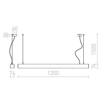 RED - Design Rendl - R12720 - LED Luster na lanku PESANTE LED/40W/230V