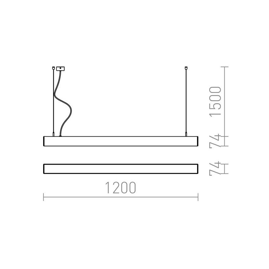 RED - Design Rendl - R12721 - LED Luster na lanku PESANTE LED/40W/230V čierna