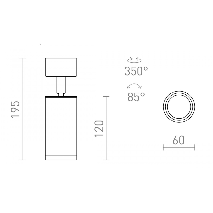 RED - Design Rendl - R13363 - Bodové svietidlo BELENOS 1xGU10/9W/230V