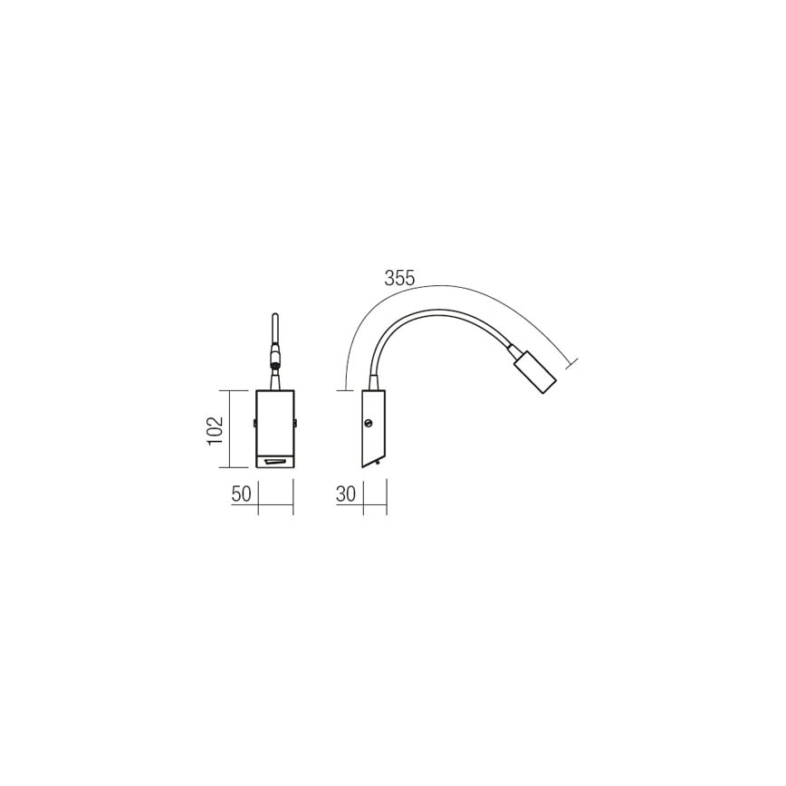 Redo 01-1193 - LED Flexibilná lampička HELLO LED/3W/230V biela