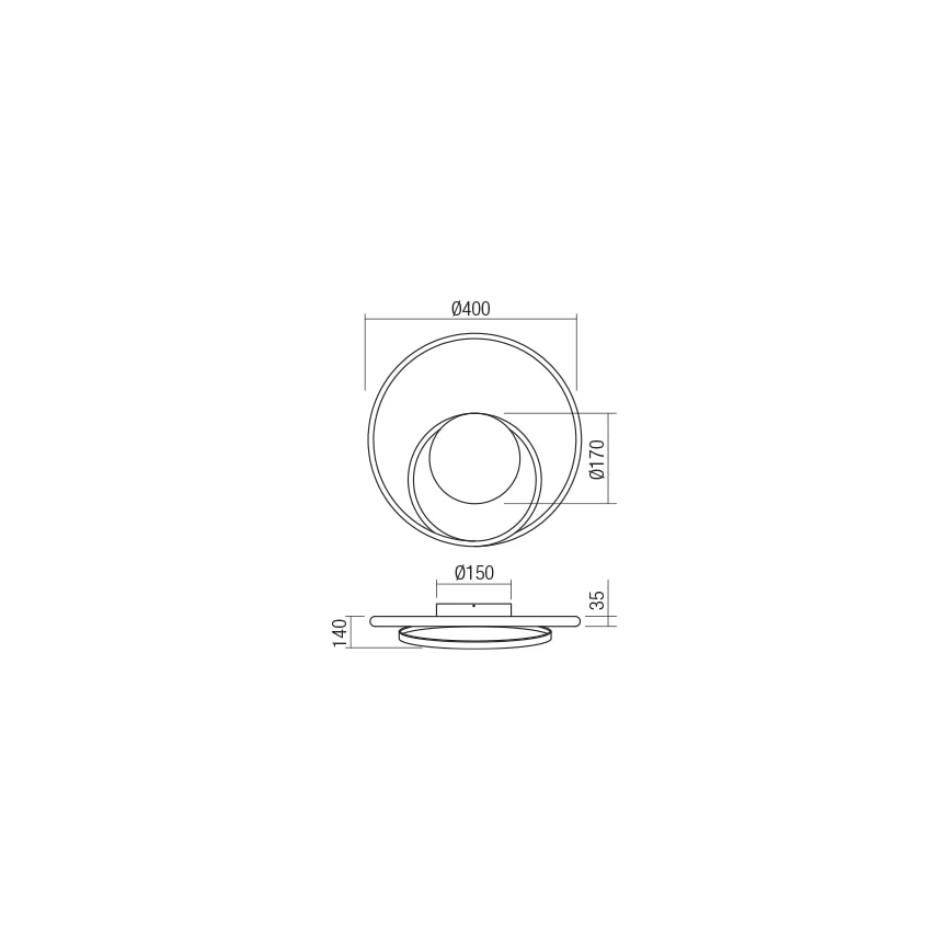 Redo 01-1790 - LED Stmievateľné nástenné svietidlo TORSION LED/27W/230V bronz