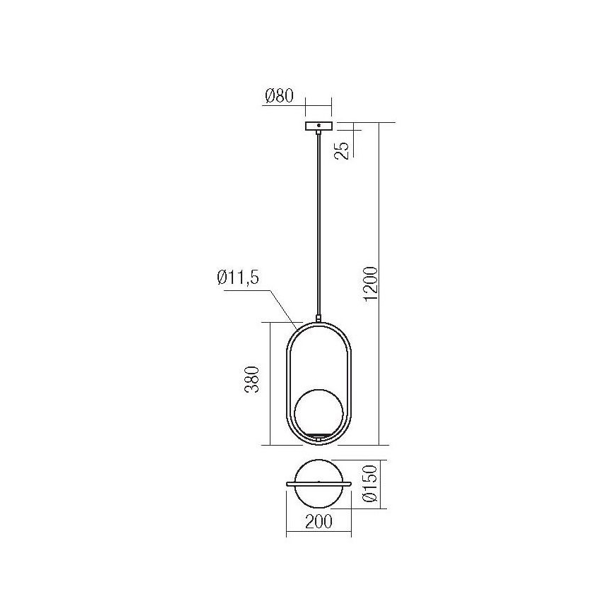 Redo 01-2624 - Luster na lanku NIVA 1xE14/28W/230V