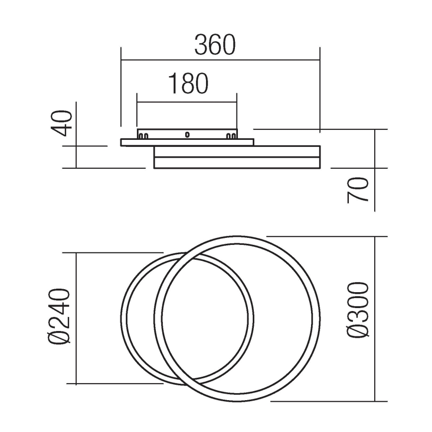 Redo 01-2628 - LED Nástenné svietidlo CONNECT LED/28W/230V biela