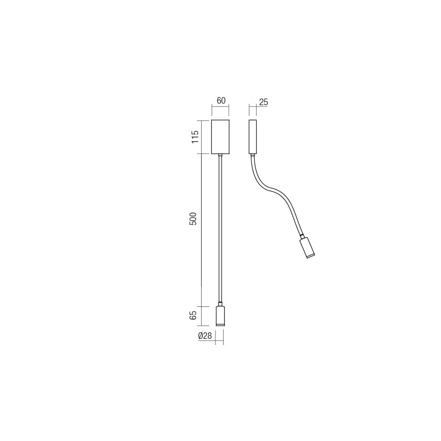 Redo 01-2754 - LED Flexibilná lampička WALLIE LED/3W/230V USB CRI 90 biela