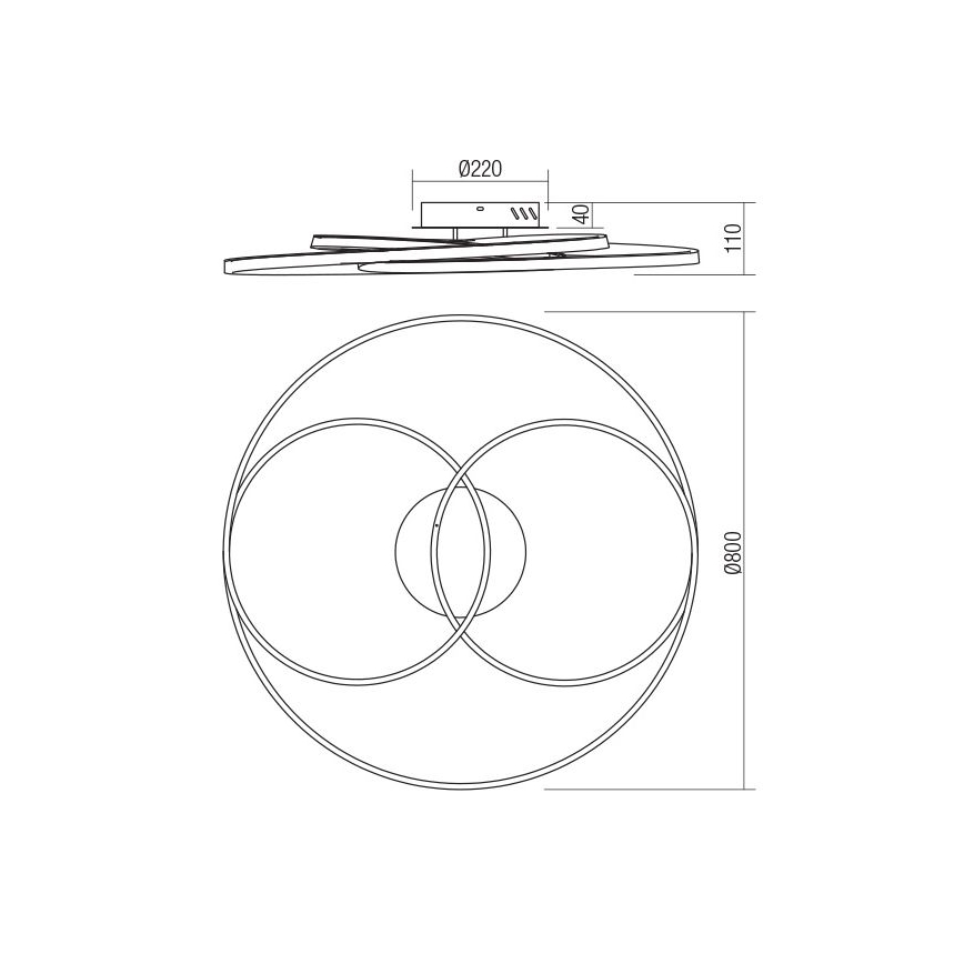 Redo 01-2973 - LED Stropné svietidlo CENTRIX LED/92W/230V bronzová