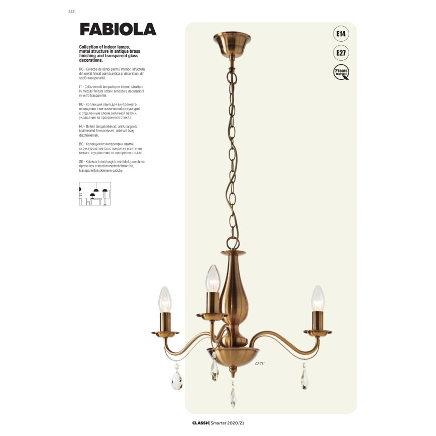 Redo 02-710 - Nástenná lampa FABIOLA 2xE14/28W/230V