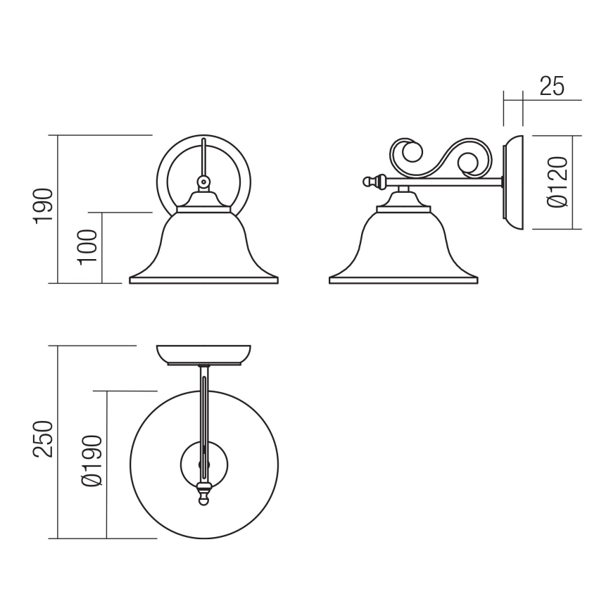 Redo 02-989 - Nástenná lampa VERSUS 1xE27/42W/230V