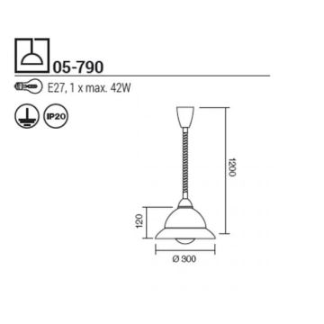 Redo 05-790 - Luster na lanku ETRUSCA 1xE27/42W/230V