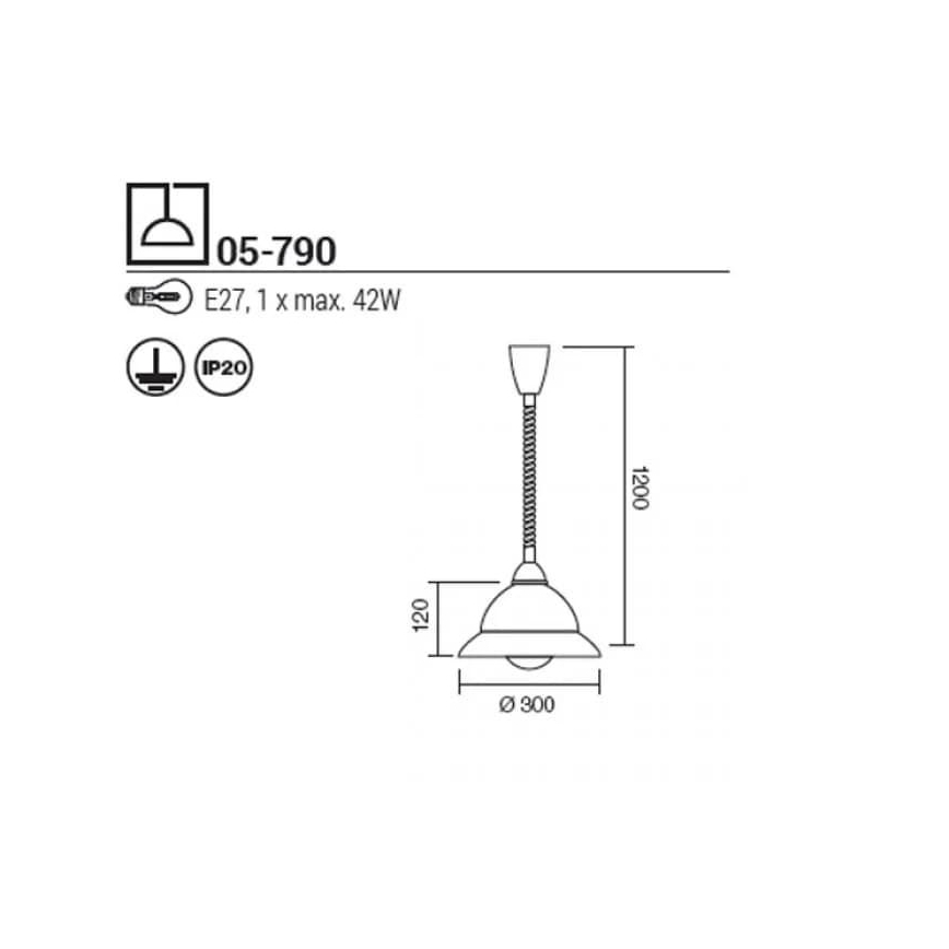 Redo 05-790 - Luster na lanku ETRUSCA 1xE27/42W/230V