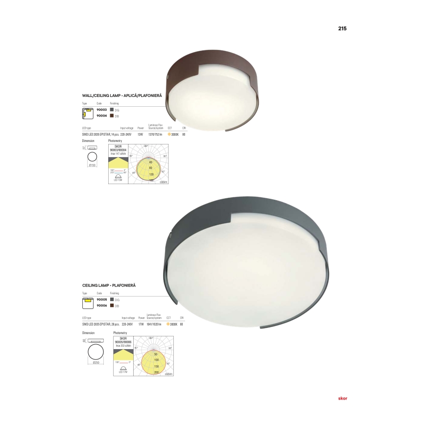 Redo 90006 - LED Vonkajšie stropné svietidlo SKOR LED/16W/230V IP54