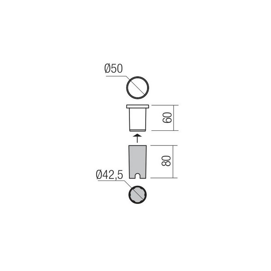 Redo 90042 - LED Vonkajšie zápustné svietidlo INCAS LED/2,3W/230V IP65