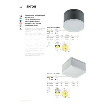 Redo 90109 - LED Vonkajšie stropné svietidlo AKRON 1xLED/9W/230V IP54