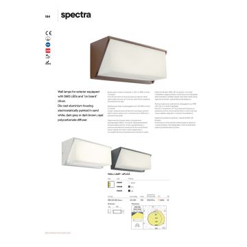 Redo 90238 - LED Vonkajšie nástenné svietidlo SPECTRA LED/16W/230V 3000K IP54 šedá