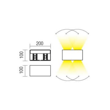 Redo 90303 - LED Vonkajšie nástenné svietidlo VARY 4xLED/5W/230V 4000K IP54 antracit