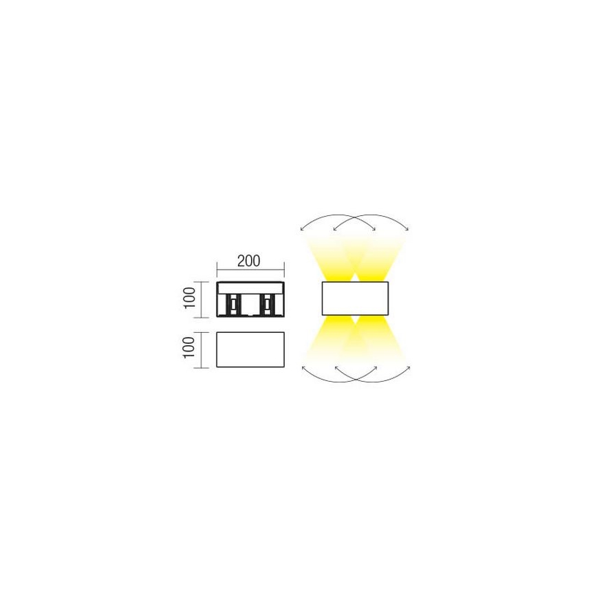 Redo 90303 - LED Vonkajšie nástenné svietidlo VARY 4xLED/5W/230V 4000K IP54 antracit