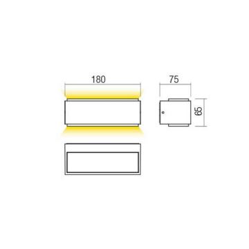 Redo 90400 - LED Vonkajšie nástenné svietidlo DASH LED/9W/230V 4000K IP65 biela