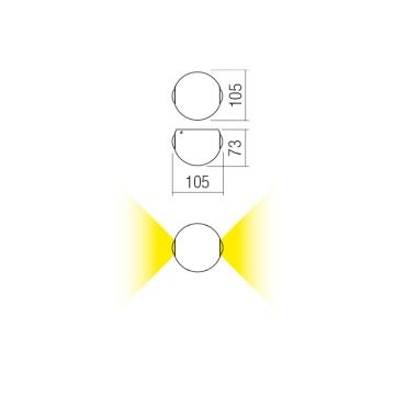 Redo 90498 - LED Vonkajšie nástenné svietidlo MILESTONE 2xLED/3W/230V IP54 antracit