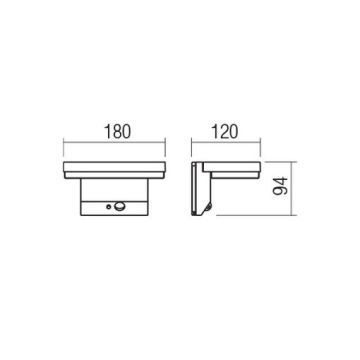 Redo 90535 - LED Solárne nástenné svietidlo so senzorom TAIYO LED/2W/3,7V 3000K IP54 antracit