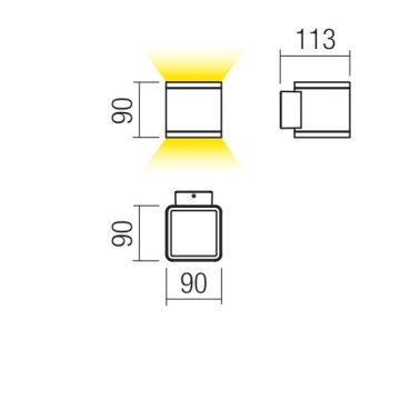 Redo 9065 - LED Vonkajšie nástenné svietidlo BETA 2xLED/6W/230V IP54